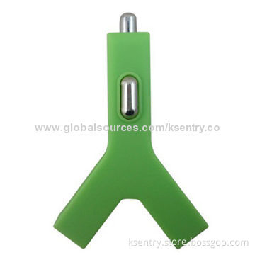 Dual USB Ports Colorful In-car charger with 2.1A Output